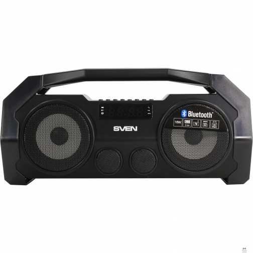 Sven SVEN PS-465, черный (18 Вт, Bluetooth, FM, USB, microSD, LED-дисплей, 1800мА*ч) 8931574