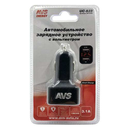 Автомобильное зарядное устройство AVS UC-523 с вольтметром (2-USB,3.1А) 42226375