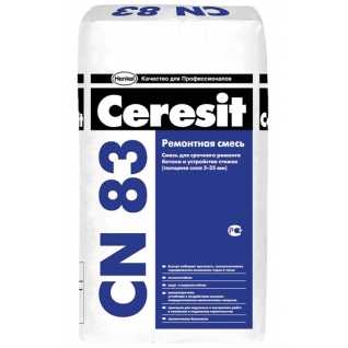 ЦЕРЕЗИТ CN-83 ремсостав для бетона (25кг) / CERESIT CN83 ремонтная смесь для бетона и устройства стяжек (25кг) Церезит