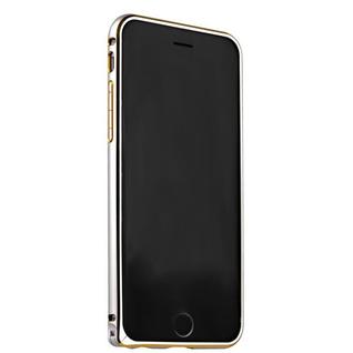Бампер Fashion Case для iPhone 6s Plus/ 6 Plus (5.5) металлический (замок сбоку) серебристый с золотой полоской