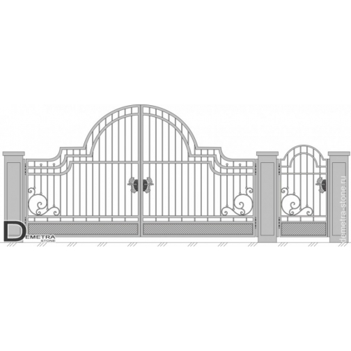 Кованые ворота калитка В-013 (2м x 3.5м) 5273784