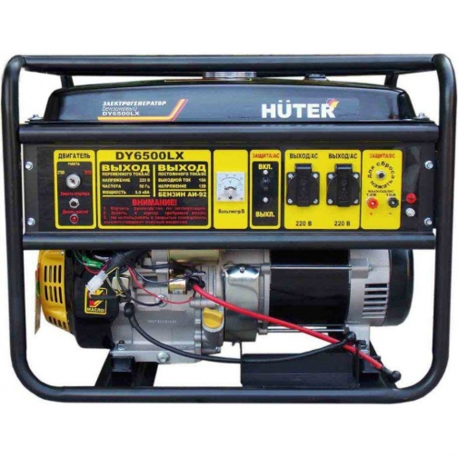 Бензиновый генератор Huter DY6500LX с аккумулятором Huter 890140