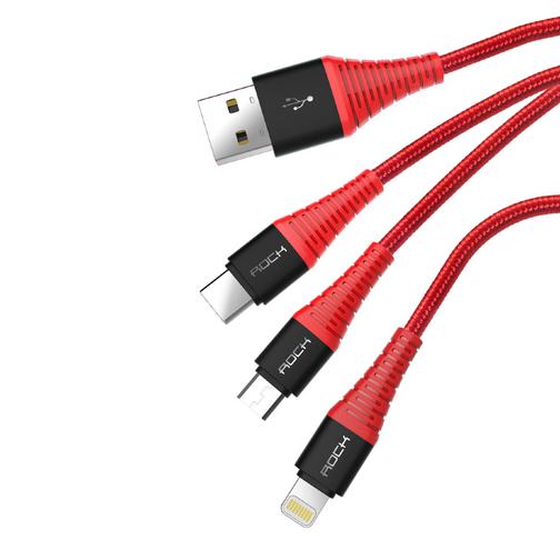 Кабель USB 3в1 Rock Hi-Tensile W/Version A 3 in 1 Charging Cable 42191237 8