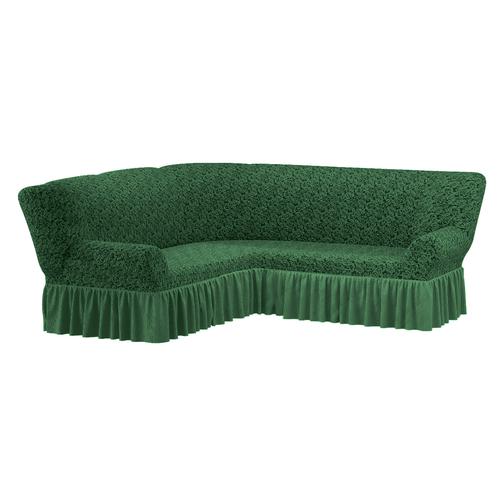 Чехол для углового дивана ПМ: Ми Текстиль Чехол на угловой диван жаккард с юбкой 42790528 4