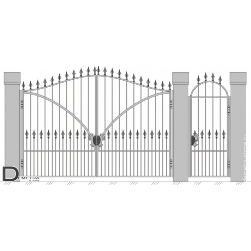 Кованые ворота калитка В-008 (2м x 3.5м) 5273794