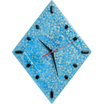 Часы настенные "Fondali" Белый мрамор в голубой смоле.