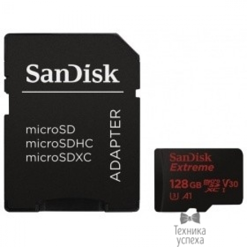 SanDisk Micro SecureDigital 128Gb SanDisk SDSQXAF-128G-GN6MA MicroSDXC Class 10 UHS-I, U3 Extreme, SD adapter 9234740