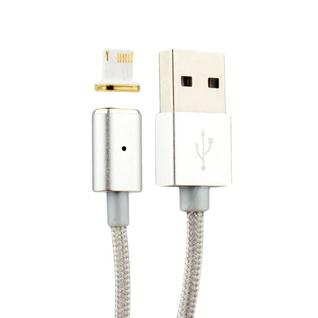USB дата-кабель COTEetCI M11 с индикатором NYLON Lightning+Magnet System для Apple CS2117-TS (1.2 м) Серебристый