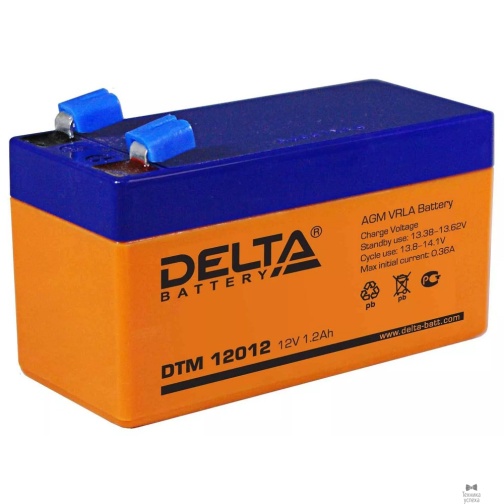 Delta Delta DTM 12012 (1.2 А\ч, 12В) свинцово- кислотный аккумулятор 38089031