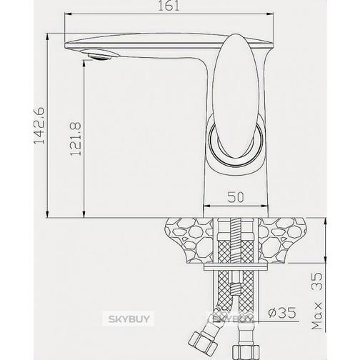 Смеситель Rossinka RS30-11B для раковины, с донным клапаном 38098903 1