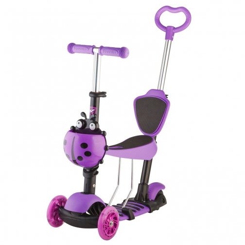 Самокат-кикборд Disco-Kids (светятся колеса), фиолетовый Novatrack 37715520