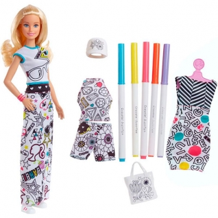 Кукла Mattel Barbie Mattel Barbie FPH90 Барби + Crayola одежда-раскраска