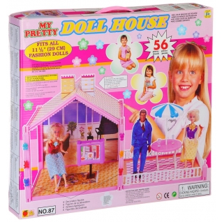 Кукольный дом Doll House с мебелью, 56 предметов Shenzhen Toys