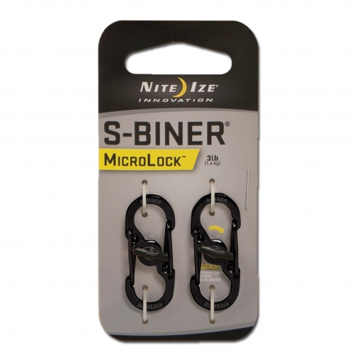 Nite Ize Карабин S-Biner MicroLock, цвет черный, 2 шт. 5025630