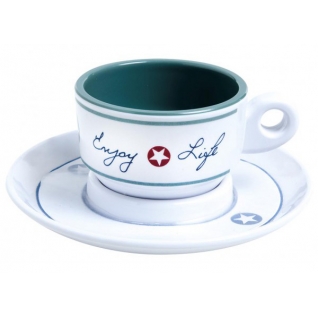 Чашка кофейная Marine Business Enjoy Life, с блюдцем, для эспрессо 6,5х4,7 см, 6 ...