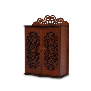 Кукольная мебель "Шкаф для спальни", коричневый