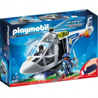 Конструктор Playmobil Полиция: Полицейский вертолет с LED прожектором