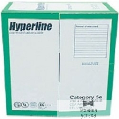 Hyperline Hyperline UUTP4-C5E-S24-IN-PVC-YL-305 (UTP4-C5E-SOLID-YL-305) Кабель UTP (U/UTP), кат. 5e, 4 пары, (305 м), (24 AWG), одножильный (solid), желтый, PVC 5833516