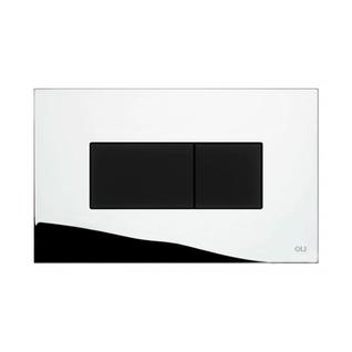 Кнопка смыва OLI KARISMA 641019 пневматическая двухрежимная, хром глянцевый, черный soft-touch