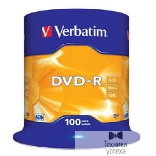 Verbatim Verbatim Диски DVD-R 4.7Gb 16-х, 100 шт, Cake Box 2746685
