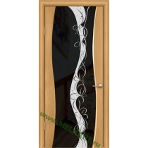 Дверь ульяновская шпонированная Тироль со стеклом триплекс