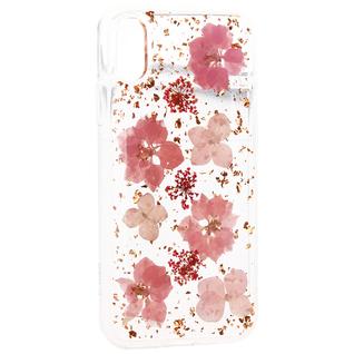 Чехол-накладка силиконовая K-Doo Flowers TPU+Dried Flowers+Lucite для Iphone XS/ X (5.8") Розовая