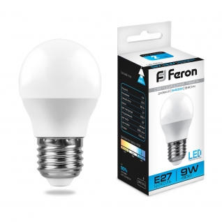 Светодиодная лампа Feron LB-550 (9W) 230V E27 6400K G45