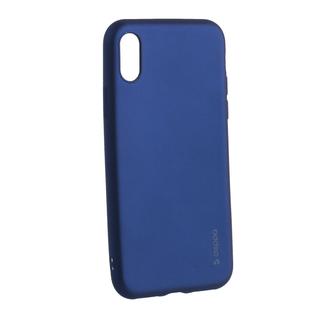Чехол-накладка Deppa Case Silk TPU Soft touch D-89041 для iPhone XS/ X (5.8") 1мм Синий металик