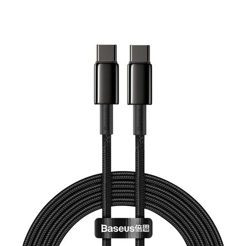 USB дата-кабель Baseus Tungsten Gold Fast Charging cable Type-C to Type-C 100W (20V-5A ) (CATWJ-A01) 2м Черный 42896215