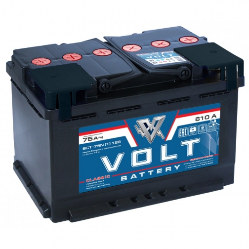 Аккумулятор VOLT Classic 6CT- 75N 75 Ач (A/h) прямая полярность - VC 7511 VOLT VC6CT- 75N 6017353
