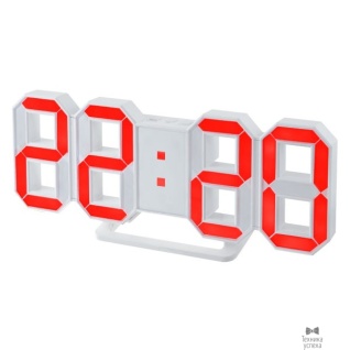 Perfeo Perfeo LED часы-будильник "LUMINOUS", белый корпус / красная подсветка (PF-663)