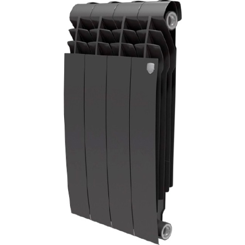 Радиатор биметаллический Royal Thermo BiLiner 500 4 секции, noir sable с монтажным набором 37965771