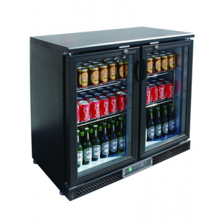 Gastrorag Холодильный шкаф витринного типа GASTRORAG SC248G.A+2…+8оС, 202 л, 2 распашные стеклянные дверцы с замками, подсветка, 2 полки-решетки, цвет черный