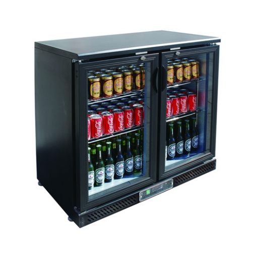 Gastrorag Холодильный шкаф витринного типа GASTRORAG SC248G.A+2…+8оС, 202 л, 2 распашные стеклянные дверцы с замками, подсветка, 2 полки-решетки, цвет черный 9188534