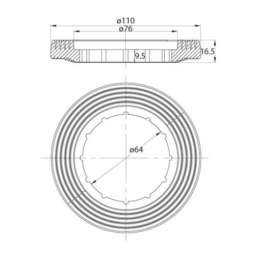 Одноуровневая водосливная арматура, нижний подвод, Тип А. круглая резинка IDDIS (F012400-0004) 42643306