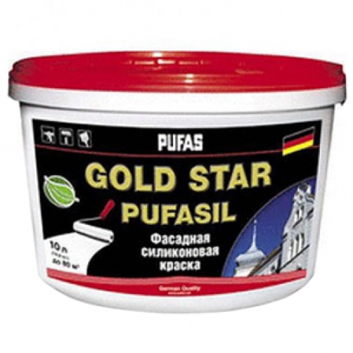 ПУФАС Goldstar Пуфасил краска фасадная силиконовая (10л) / PUFAS Gold Star Pufasil краска фасадная силиконовая (10л) 2173740