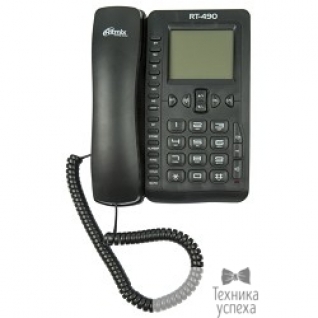 Ritmix RITMIX RT-490 black проводной телефон, повторный набор номера, определитель номеров (Caller ID), встроенный дисплей, громкая связь, телефонная книжка, регулятор громкости звонка
