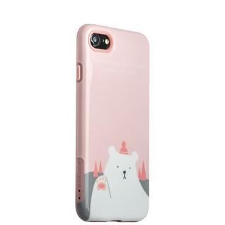 Набор iBacks Lady's 2-piece Suit - Приветствие Медведя зеркало&гребень&накладка для iphone 8/ 7 (4.7") - (ip70004) Розовый