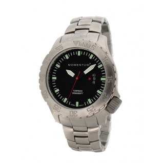 Часы для дайверов Momentum Torpedo Black Mineral (сталь) Momentum by St. Moritz Watch Corp