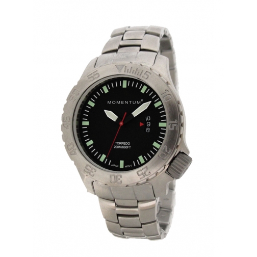 Часы для дайверов Momentum Torpedo Black Mineral (сталь) Momentum by St. Moritz Watch Corp 37687179