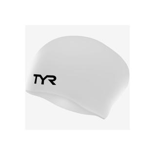 Шапочка для плавания Tyr Long Hair Wrinkle-free Silicone Cap, силикон, Lcsl/100, белый