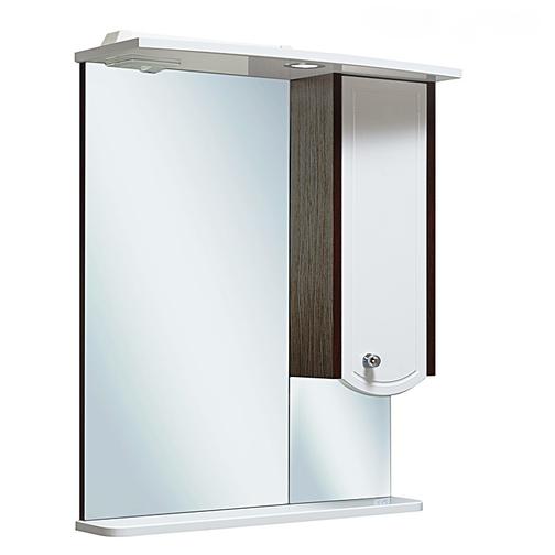 Шкаф зеркальный для ванной Runo Аликанте 60 Венге-белый Универсальный 38114409
