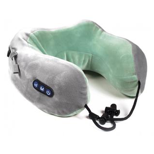 Массажная подушка для шеи с подогревом и завязками (Серо-зелёная) BRADEX