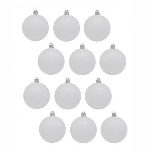 Набор новогодних шаров, белые, 12 шт., 5 см Snowmen 37722004