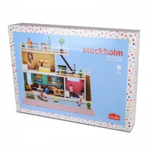 Кукольный домик с освещением Стокгольм с бассейном 42478459