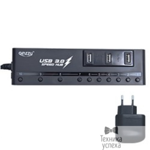 Ginzzu HUB GR-380UAB Ginzzu USB 3.0 10 port + adapter 5800387