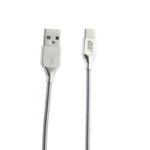 USB дата-кабель BoraSCO B-35103 в металлической оплетке 3A, QC 3.0 Type-C (1.0 м) Серебристый 42535788