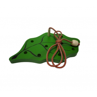 Деревянная шнуровка "Листик", окрашенная RNToys