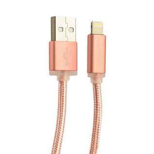 USB дата-кабель COTEetCI M30 NYLON series Lightning cable с индикатором CS2127-3M-MRG (3.0 м) Розовое золото