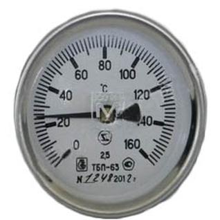 Термометр биметаллический ТБП63/50/Т-(0-160)С 2019г ЗТП